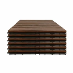 Set 6 mattonelle in legno di Acacia Scuro 30x30cm