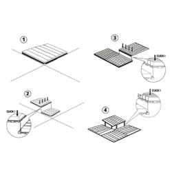 Set 6 mattonelle in legno di Acacia Scuro 30x30cm
