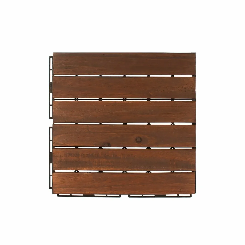 Set 6 mattonelle in legno di Acacia Scuro 30x30cm