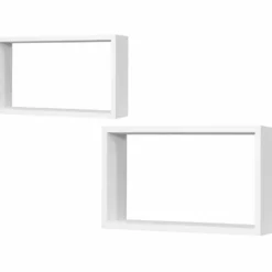 Set Mensole da Parete in Legno Bianco 2 Pezzi