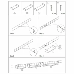 Set Mensole da Parete in Legno Bianco 3 Pezzi