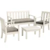 Set 3 Pezzi Cuscini Divanetto da Giardino Sfoderabili Tortora