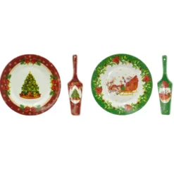Set Piatto e Paletta di Natale in Ceramica Decorativa