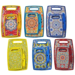Set 2 Taglieri con Coltello Linea Mandala