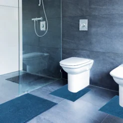 Set tappeti bagno Poppy Petrolio Sophie Maison 3 pezzi