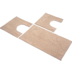 Set tappeti bagno Poppy Tortora Sophie Maison 3 pezzi