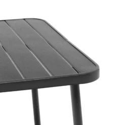 Set Tavolo da Giardino 4 Posti in Metallo con Sedie Intrecciate Antracite
