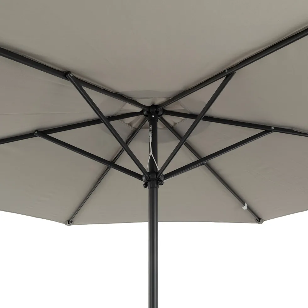 Set Tavolo da Giardino 6 Sedie con Ombrellone Grigio