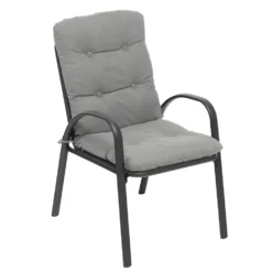 Set Tavolo da Giardino 6 Sedie con Ombrellone Grigio