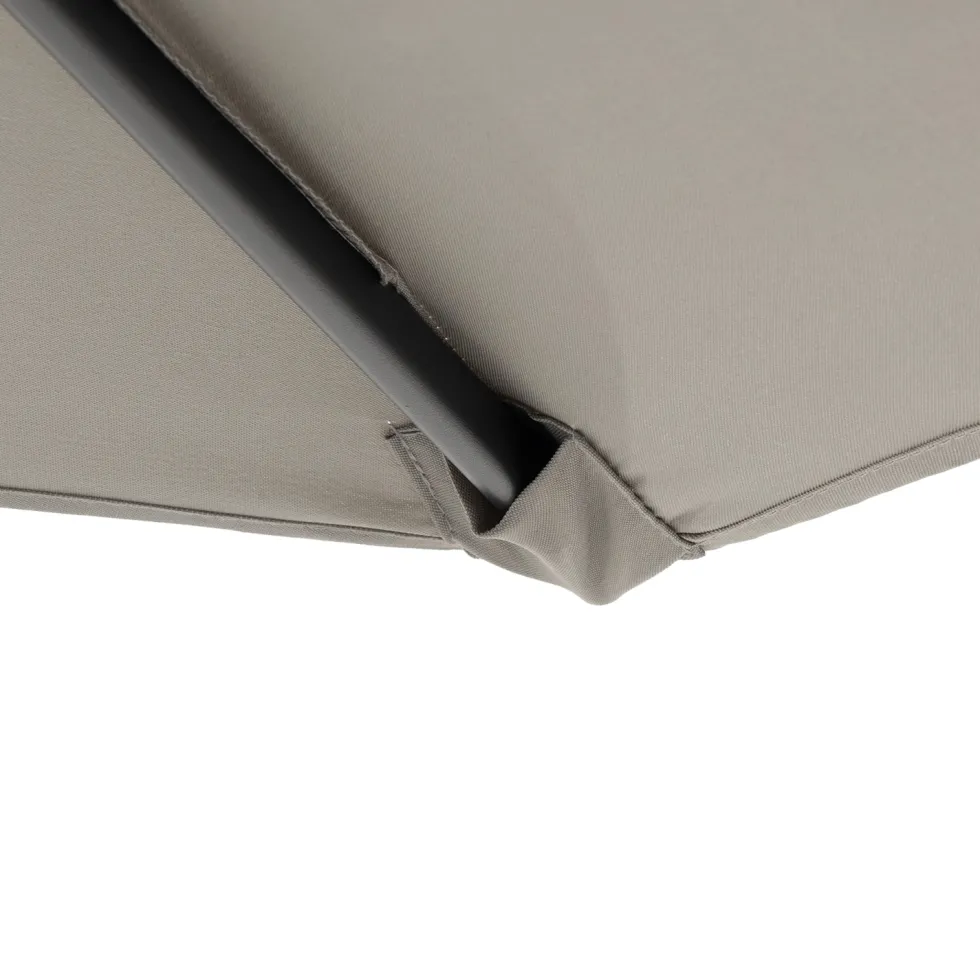Set Tavolo da Giardino 6 Sedie con Ombrellone Grigio