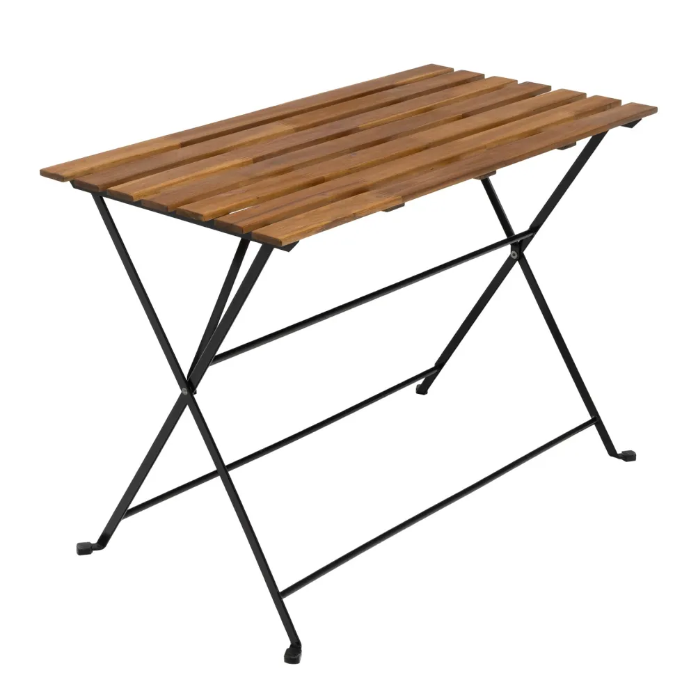 Set Tavolo da Giardino 4 Sedie Richiudibili in Legno di Acacia e Metallo