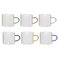 Set 6 Tazzine da Caffè Coffee Break in Vetro Borosilicato 9 cl