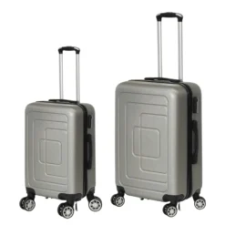 Set 2 Trolley Semirigido Grigio in ABS con 4 ruote