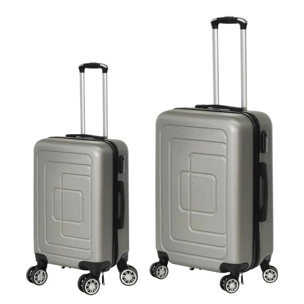 Set 2 Trolley Semirigido Grigio in ABS con 4 ruote