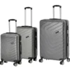 Set 3 Trolley Semirigido Grigio in ABS con 4 ruote