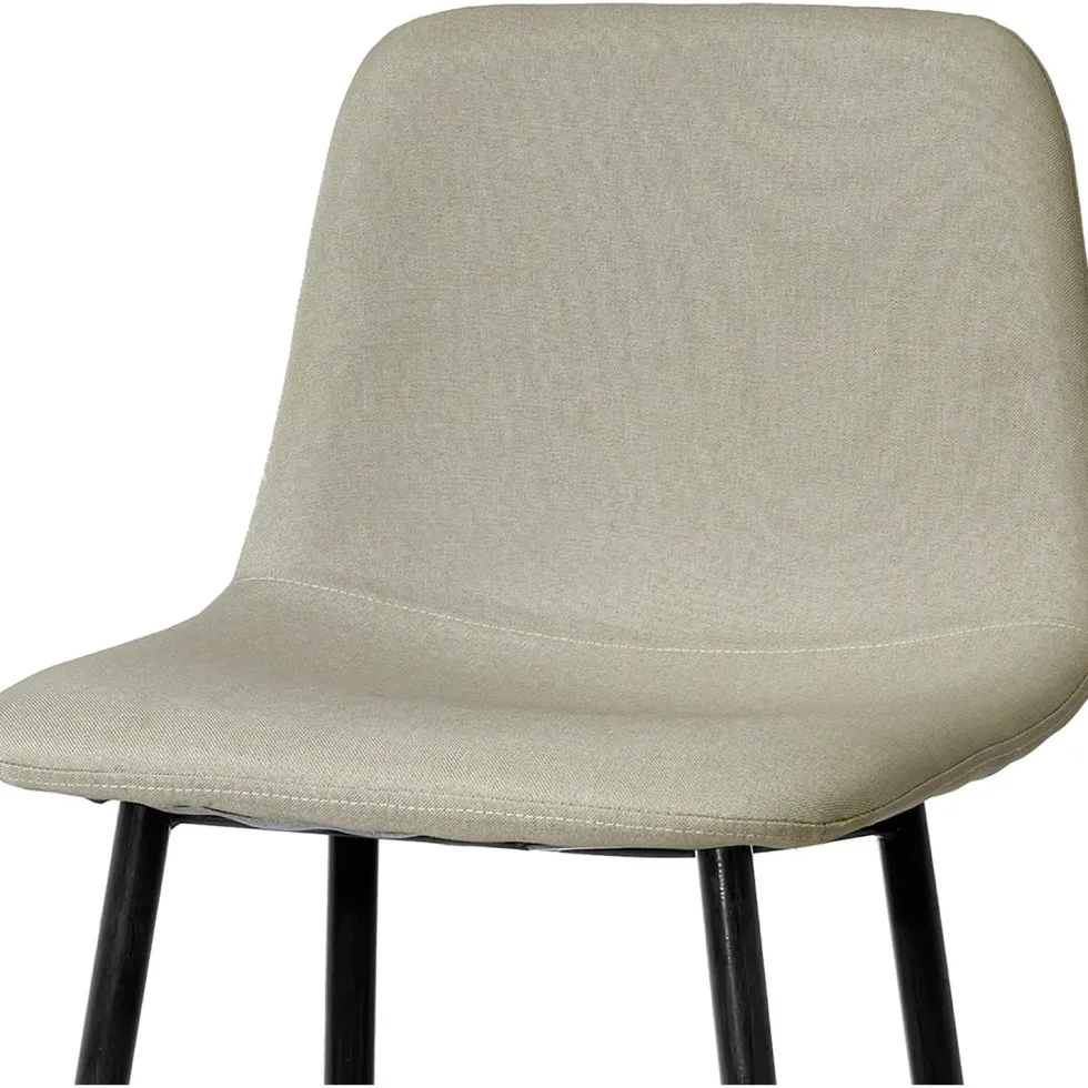 Sgabello Alto tessuto in Lino Beige