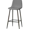 Sgabello Alto tessuto in Lino Grigio