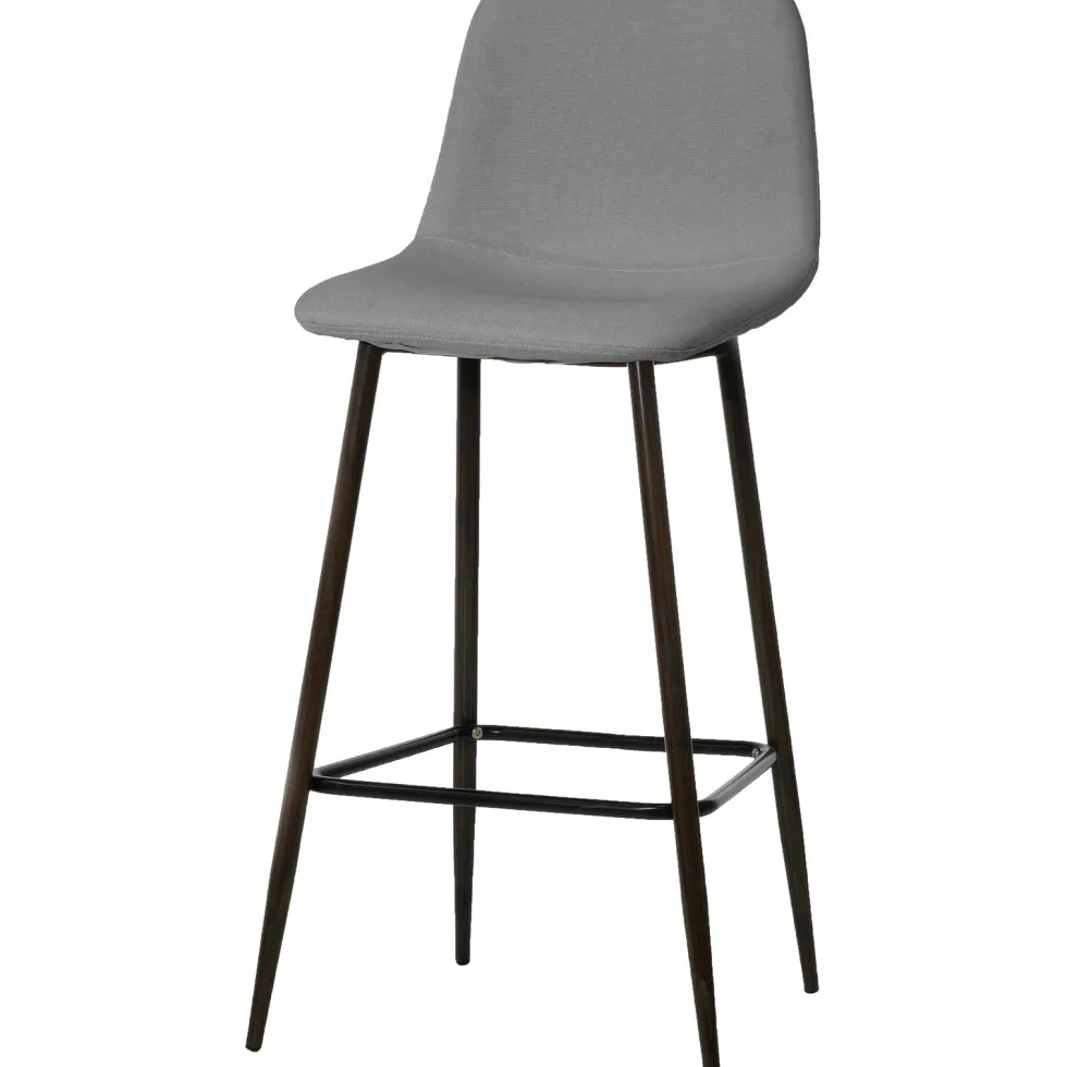 Sgabello Alto tessuto in Lino Grigio