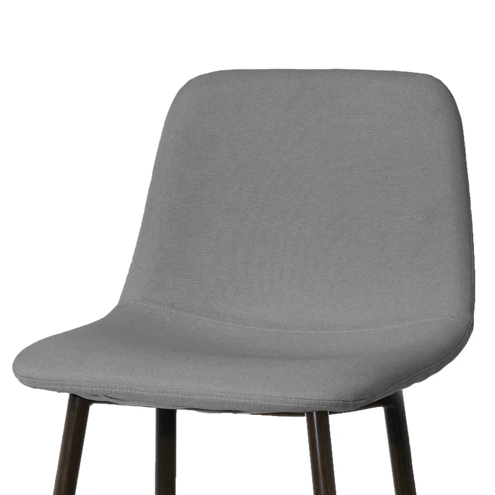Sgabello Alto tessuto in Lino Grigio