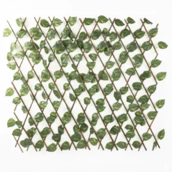 Siepe Artificiale Estensibile con foglie di Epipremnum Aureum Verde h100x190 cm