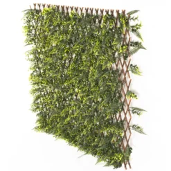 Siepe Artificiale Estensibile Foglie di Persia, Eucalipto e Haraella Retrocalla h90x180 cm