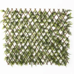 Siepe Artificiale Estensibile Foglie di Persia, Eucalipto e Haraella Retrocalla h90x180 cm