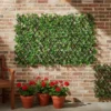 Siepe Artificiale Estensibile con foglie di Schefflera Verde h28x280 cm
