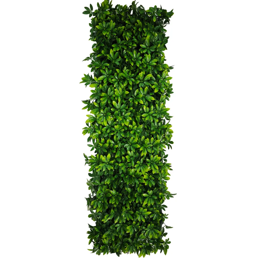 Siepe Artificiale Estensibile con foglie di Schefflera Verde h28x280 cm
