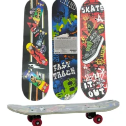 Skateboard per Bambini lunghezza 60 cm – Tavola in Legno e PVC con Ruote Resistenti