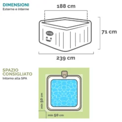 Spa Idromassaggio PureSpa™ Bubble Chevron Deluxe™ 6 Posti Effetto Rigato