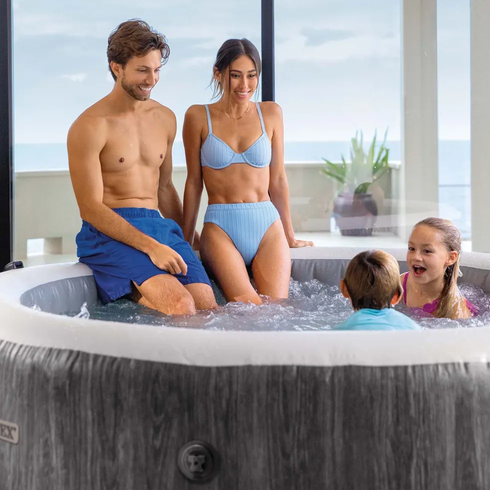 Spa Idromassaggio PureSpa™ Greywood Deluxe™ 6 Posti Grigio Effetto Legno