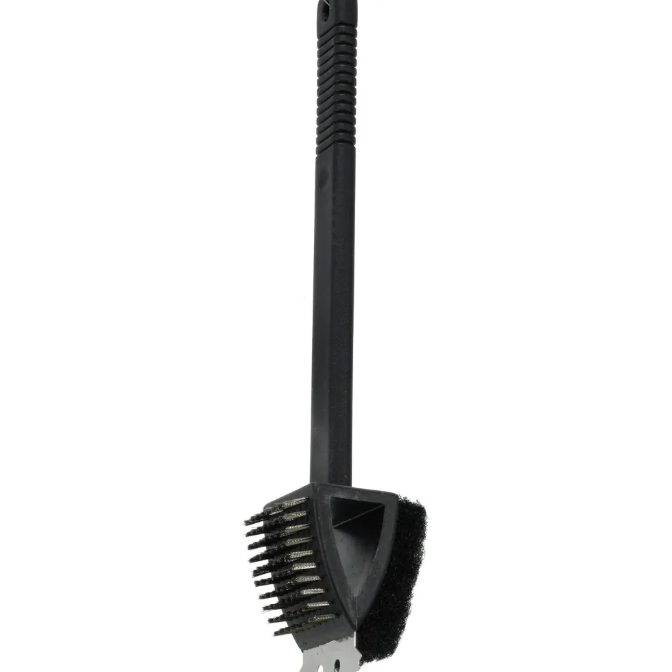 Spazzola per barbecue 3 in 1 con setole in acciaio inox h37 cm