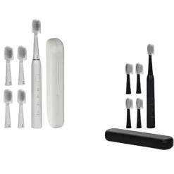 Spazzolino Elettrico Ricaricabile Aura Clean 3X con 5 Testine e Custodia da Viaggio