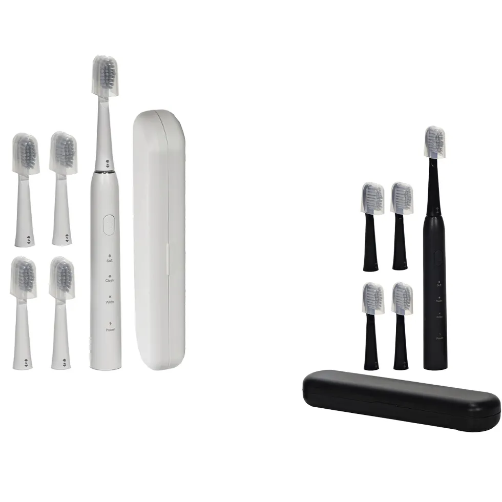 Spazzolino Elettrico Ricaricabile Aura Clean 3X con 5 Testine e Custodia da Viaggio