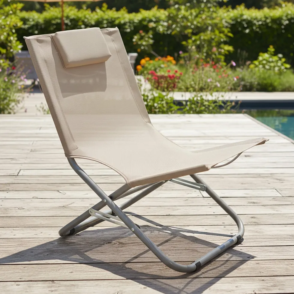 Spiaggina Pieghevole con Cuscino h55x49x49 cm