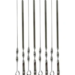 Spiedini in metallo cromato per barbecue h45 cm