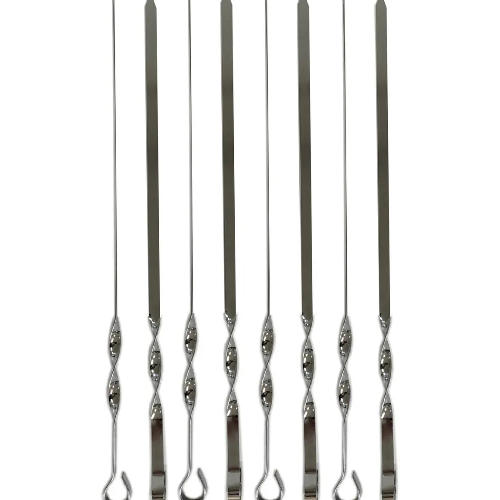 Spiedini in metallo cromato per barbecue h45 cm