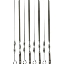 Spiedini in metallo cromato per barbecue h45 cm