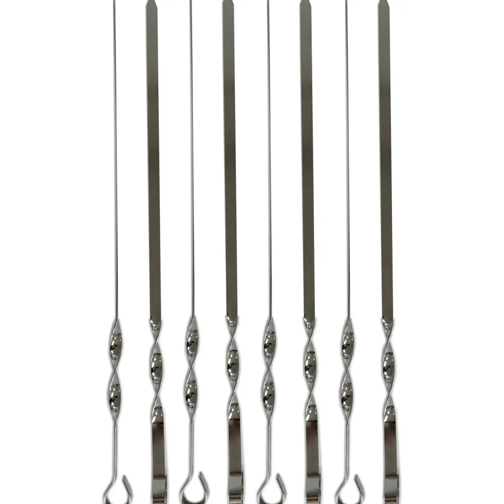 Spiedini in metallo cromato per barbecue h45 cm