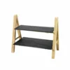 Stand in legno di pino con 2 ripiani in ardesia