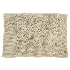 Tappeto Bagno in Ciniglia Beige 80x50 cm