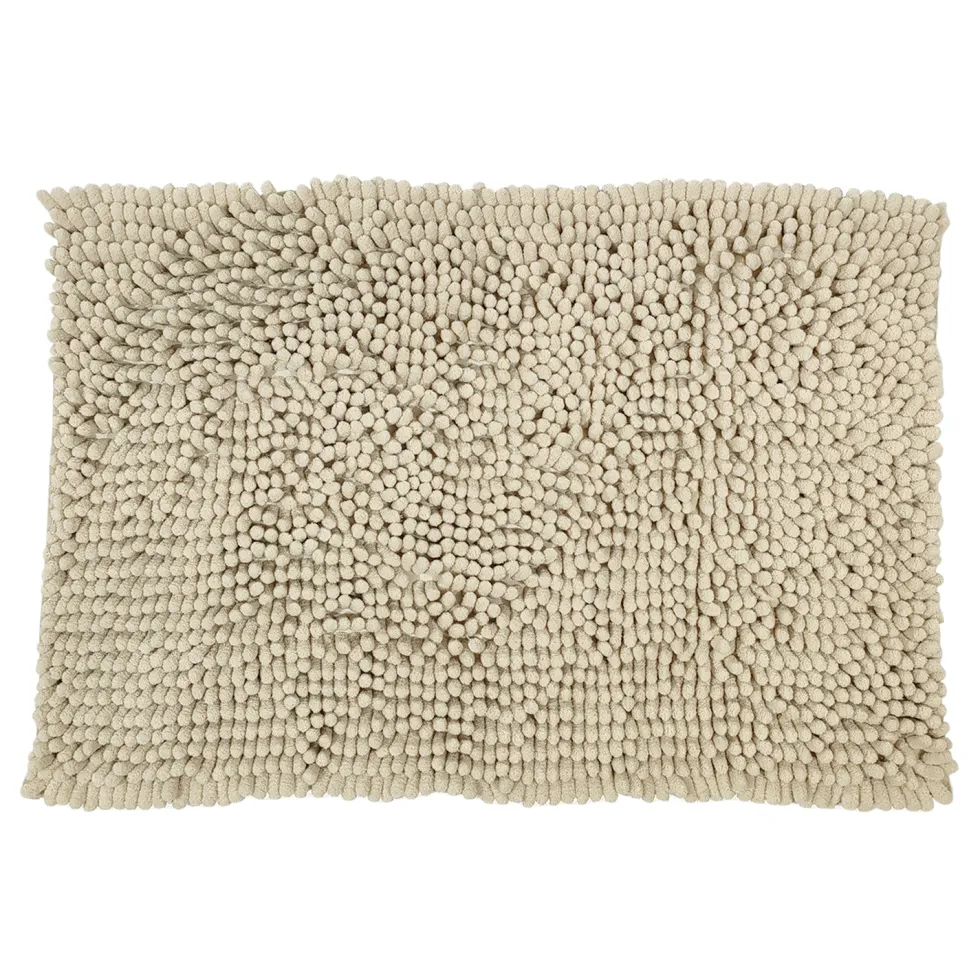 Tappeto Bagno in Ciniglia Beige 80x50 cm