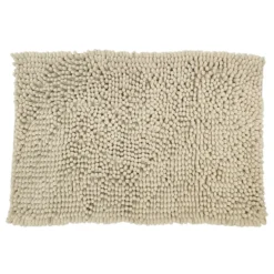 Tappeto Bagno in Ciniglia Beige 80x50 cm
