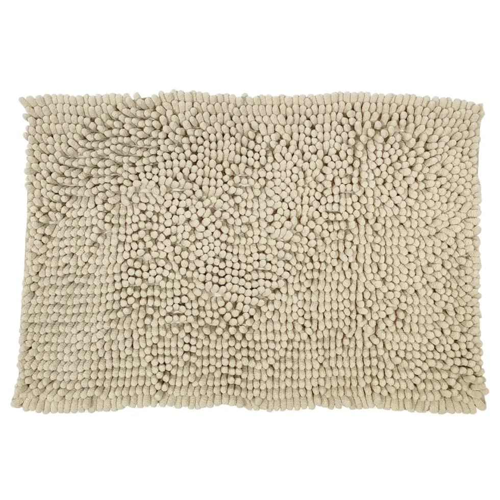 Tappeto Bagno in Ciniglia Beige 80x50 cm