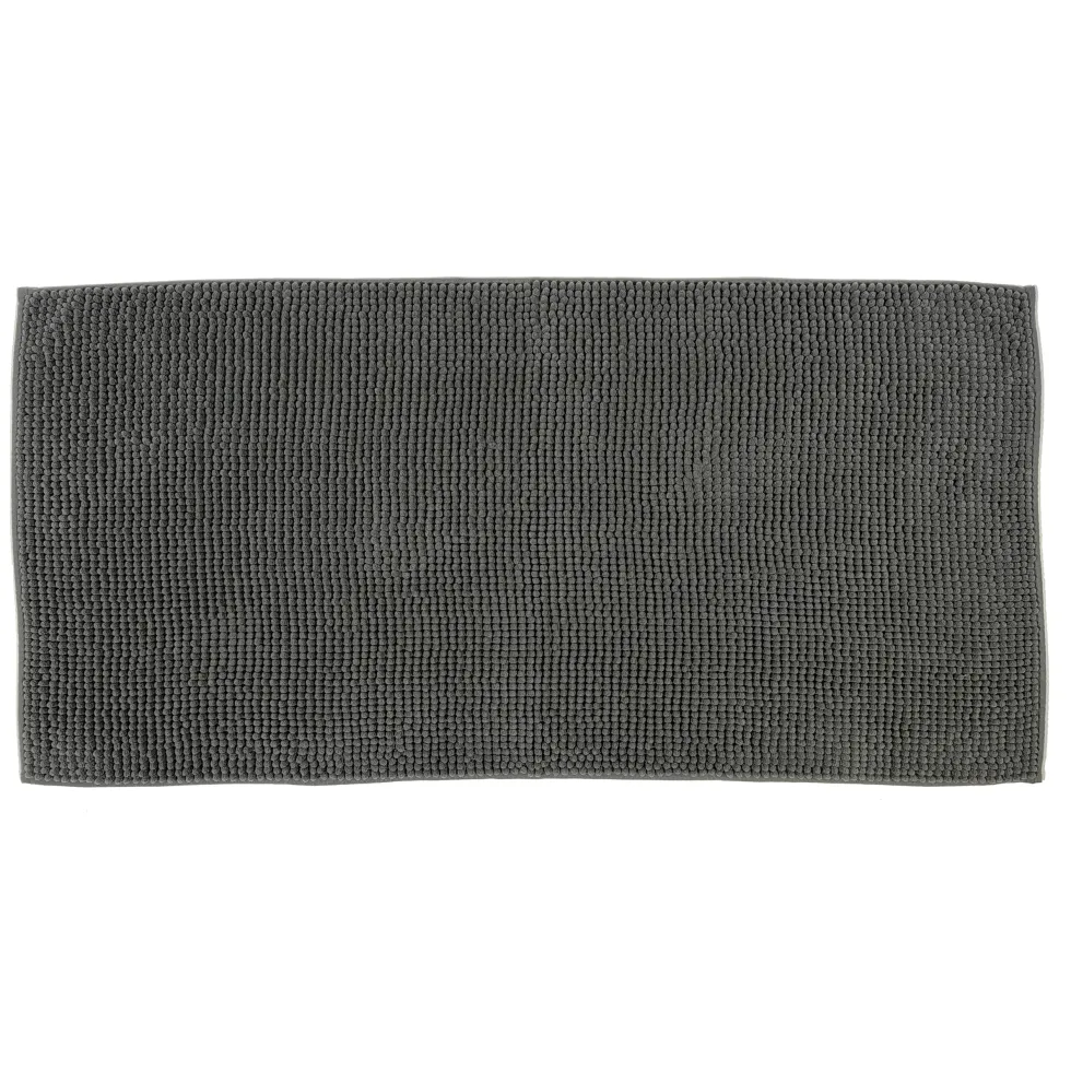 Tappeto Bagno in Ciniglia Grigio Scuro 120x60 cm