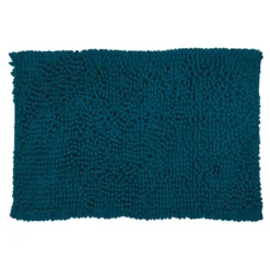 Tappeto Bagno in Ciniglia Petrolio 80x50 cm