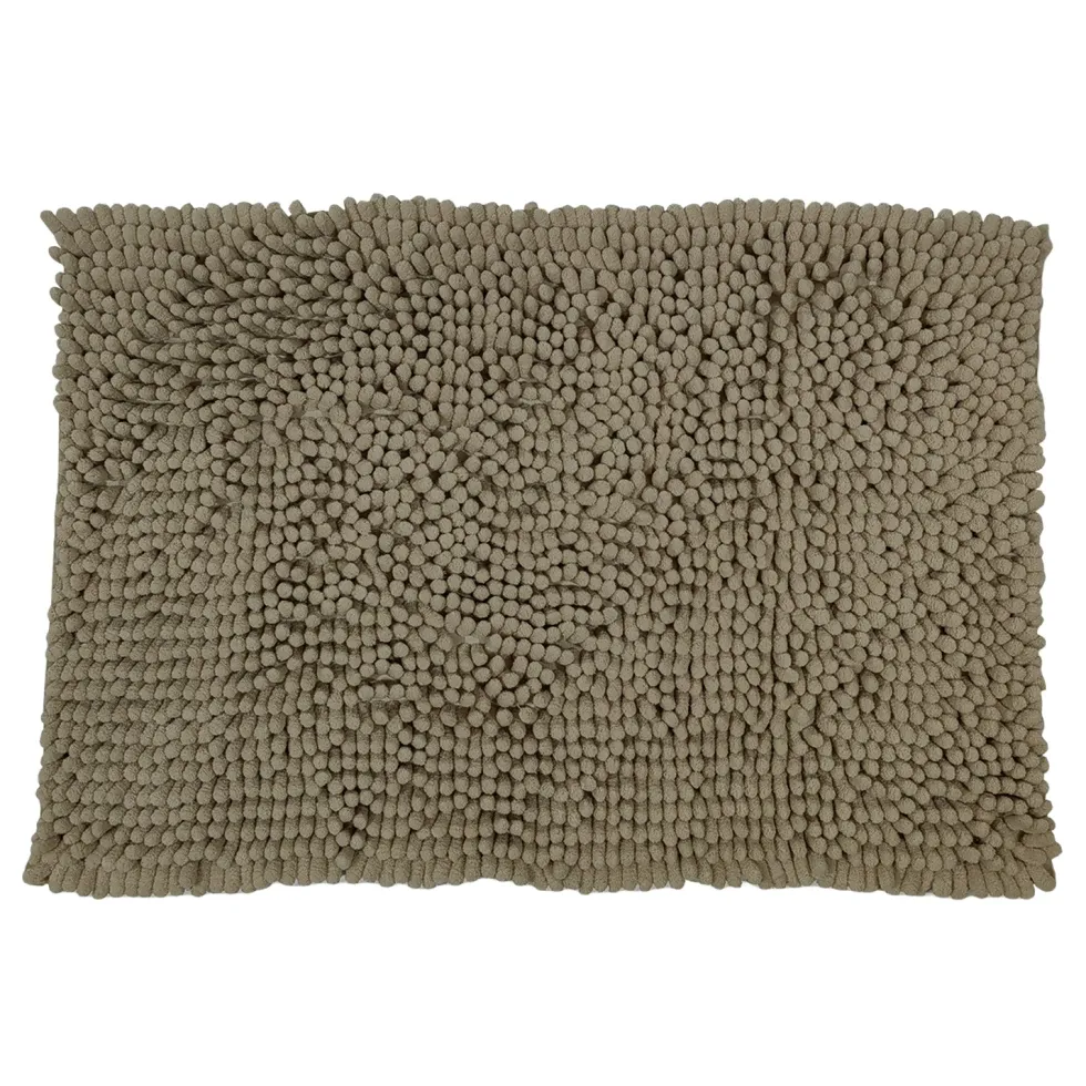 Tappeto Bagno in Ciniglia Tortora 80x50 cm