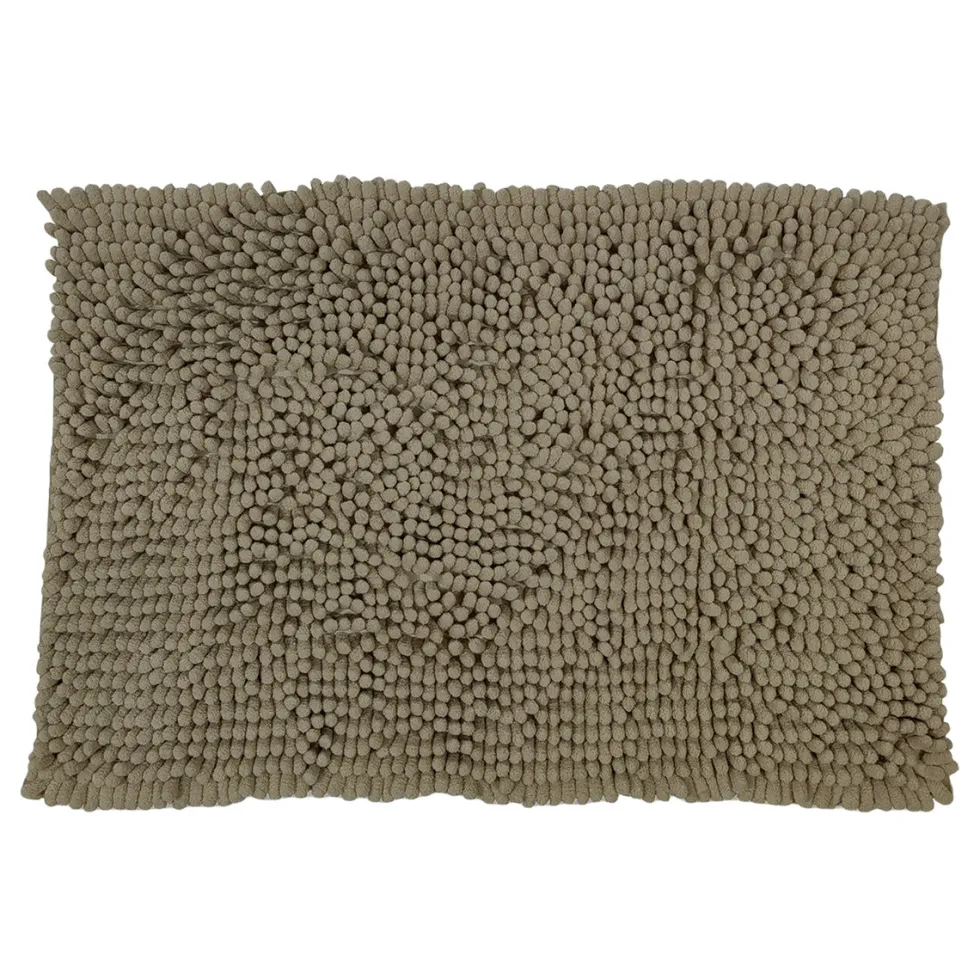 Tappeto Bagno in Ciniglia Tortora 80x50 cm