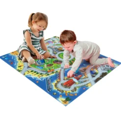 Tappeto Gioco con 4 automobiline e accessori 120x80 cm