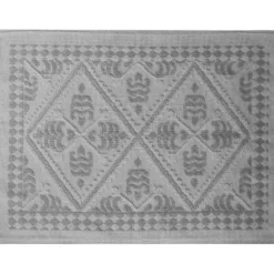 Tappeto Rettangolare Sassari in cotone e poliestere Grigio 70x120 cm